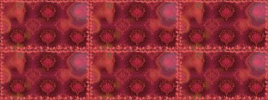 Raster illüstrasyonunda kusursuz çiçek deseni. Düz Çiçek Elementleri Tasarımı. Renkli Bahar Temalı Kusursuz Arkaplan. Kırmızı renkte çiçekler.