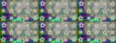 Güzel bir kış süsü. Raster grisi, nötr ve yeşil kar taneleri var. Raster illüstrasyonu. Kar taneleri koleksiyonu.