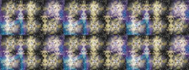 Noel ve yeni yıl moda baskıları için tatil tasarımı. Gri, nötr ve mor kar taneleri. Kar tanelerinin soyut arkaplanı olan şirin bir Noel arkaplanı. Raster illüstrasyonu. Renkler.