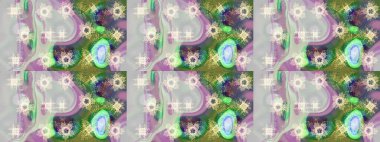 Soyut mandala veya kaprisli kar tanesi içini kaplamak sanat çizmek. Renkli arka plan üzerinde izole sevimli kar taneleri. Raster illüstrasyon.