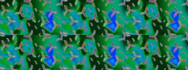 Yeni yıl kar tanesi. Güzel soyut kar taneleri raster tasarımı. Düz kar karalama ikonları, kar taneleri silueti yeşil, mavi ve menekşe renkleri Noel afişi, kartlar.