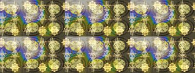 Soyut kar taneleri arkaplanda izole edilmiş düz dizayn. Kar taneleri deseni. Raster kar taneleri arka planda. Raster illüstrasyonu. Kar tanesi renkli desen.