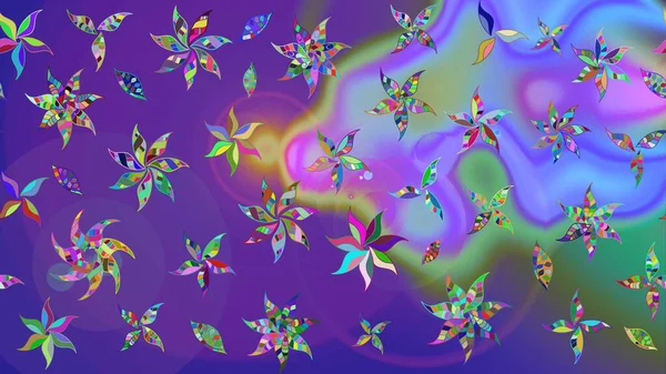 Küçük çaplı çiçeklerdeki basit şirin desenler. Tekstil veya kitap kapakları, imalat, duvar kağıtları, baskı, hediye paketi ve yapıştırma kitabı için çiçek eskizi geçmişi. Raster illüstrasyonu.