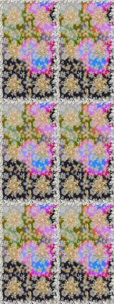 Kusursuz soyut bir arkaplan. Oriental raster klasik gri, nötr ve altın desenli. Raster illüstrasyonu.