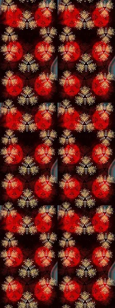 Suluboya çiçekli çiçek deseni. Raster illüstrasyonu. Siyah ve kırmızı renklerde Asya tekstili.