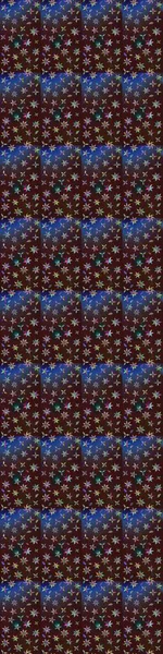 Kahverengi ve mavi el çizimi desen. Karalama çiçekleri çizim kalıbı. Raster deseni. Sanat ilham verici ve mavi tarzı çiçekler ve arkaplan bırakıyor.