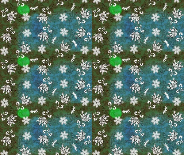 Çiçekli karalama şeklinde Raster çiçek deseni. Nazik, narin çiçek arkaplanı. Yeşil ve mavi renkte çiçekler.