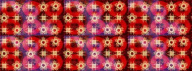 Yuvarlak raster kar tanesi. Güzel kar tanesi. Renkli arka planda izole tatlı kar taneleri. Raster illüstrasyonu. Soyut kış kırmızı, kahverengi ve pembe süslemeler.