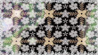 Gri renkli şirin çiçek deseni. Düz Çiçek Elementleri Tasarımı. Raster Modaya uygun kumaş deseni. Renkli Bahar Teması Kusursuz Arkaplan.