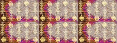 Kar tanesi renkli desen. Snowflakes desen. Raster kar taneleri arka plan. Renk arka plan üzerinde izole soyut kar taneleri ile düz tasarım. Raster illüstrasyon.