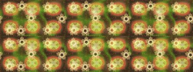 Renkli arka planda izole kar taneleri. Raster illüstrasyonu. Yüzey için tekrarlanan doku, ambalaj kağıdı, yeşil, nötr ve kahverengi renkler. Kış kar tanesi, raster arkaplan.