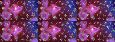 Mor ve mor renkte bahar çiçekleri. Raster illüstrasyonu. Raster çiçek desenli ve çiçekli..