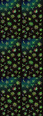 Raster illüstrasyonundaki çiçek desenli çizim. Siyah ve gri renkte çiçekler.