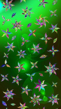 Renkli Bahar Teması eskiz kalıbı. Raster illüstrasyonu. Chichi 'nin kumaş kalıbını çiz. Çiçek deseni. Düz Çiçek Elementleri Tasarımı.