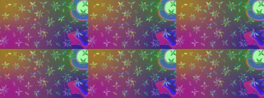 Miles Fleur, süslü püslü bir süs. Kumaş, tekstil, duvar kağıdı baskısı için. Raster illüstrasyonu. Eskiz geçmişi. Eski usul. Tomurcukları papatya çiçekleri olan sevimli bir çiçek deseni..