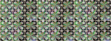 Kusursuz soyut bir arkaplan. Oriental raster klasik gri, yeşil ve altın desenli. Raster illüstrasyonu.