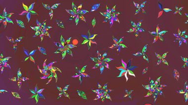 Renkli Bahar Teması eskiz kalıbı. Çiçek deseni. Raster güzel kumaş deseni çiziyor. Düz Çiçek Elementleri Tasarımı.