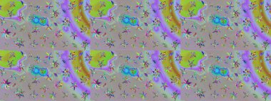 Renkli Bahar Teması eskiz kalıbı. Düz Çiçek Elementleri Tasarımı. Raster güzel kumaş deseni çiziyor. Çiçek deseni.