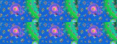 Tomurcukları çiçek olan sevimli bir çiçek deseni. Eski usul. Raster. Eskiz geçmişi. Kumaş, tekstil, duvar kağıdı baskısı için. Raster illüstrasyonu.