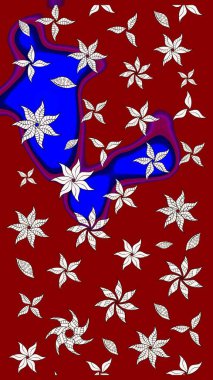 Çiçekli karalama şeklinde Raster çiçek deseni. Nazik, narin çiçek arkaplanı. Kırmızı ve nötr renkte çiçekler.