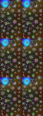 Raster illüstrasyonu. Raster illüstrasyonu. Kahverengi ve gri renkli çiçekler. Asya tekstil tarzında. Çiçek desenini çiz.