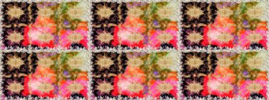 Şık bir grafik desen. Çiçek deseni. Duvar kâğıdı barok, İspanyol kumaşı. Kusursuz raster arka plan. Kahverengi ve bej renklerdeki altın elementler.