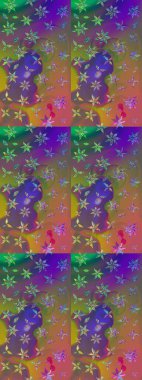 Çiçek kahverengi ve menekşe eskiz deseni. Klasik taslak çizimi. Raster Yumuşak kumaş deseni. Raster çiçek izi..