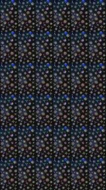 Renkli Yaz Temalı eskiz kalıbı. Raster illüstrasyonundaki çiçek desenli çizim. Düz Çiçek Elementleri Tasarımı. Gri renkli çiçekler.