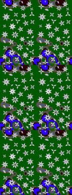 Düz Çiçek Elementleri Tasarımı. Yeşil ve nötr renklerde zarif çiçek buketi suluboya. Raster illüstrasyonu. Renkli Bahar Teması çizim şablonu.