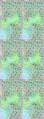 Raster illüstrasyonu. Mavi ve yeşilde güzel, pürüzsüz bir kelebek örtüsü. Sonsuz. Çizim, karalama, karalama. Giysi kumaşı için böcek dokusu parçası tekrarlanıyor. Bahar Kelebeği teması.