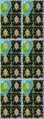 Kusursuz raster arka plan. Çiçek deseni. Duvar kâğıdı barok, İspanyol kumaşı. Şık bir grafik desen. Kahverengi ve bej renklerdeki altın elementler.