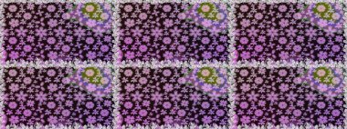 Renkli Bahar Temalı Kusursuz Arkaplan. Çocuk stili. Düz Çiçek Elementleri Tasarımı. Çiçekli pürüzsüz raster arka plan.