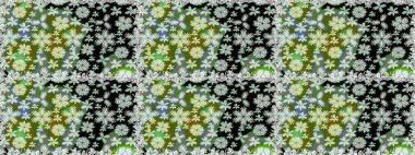 Moda baskıları için zarif bir şablon. Çiçekli bahar çiçekleri. Motley illüstrasyonu. Küçük çiçekte güzel bir desen. Küçük renkli çiçekler..