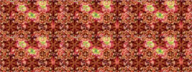 Süslü raster dekorasyonu. Altın elementlerle kırmızı renklerde altın desen. Barok tarzında duvar kağıdı tasarımı için kusursuz damaske deseni arkaplanı.