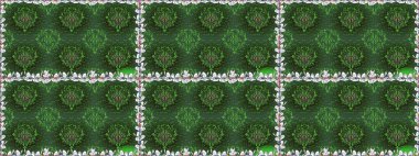 Raster dikişsiz çiçek deseni. Vadinin yeşil renkli çiçekleri.