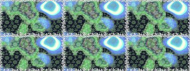 Çiçeksiz desenli, suluboya elle çizilmiş elementler. Parlak renkli fantezi çiçekleri, yapraklar, yeşil renkli tomurcuklar.