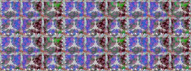 Çiçeksel elementlerle süslenmiş zarif raster dokusu. Küçük çiçekte hoş bir çiçek deseni var. Mavi renkler ve parlak çiçekler üzerinde soyut, pürüzsüz desen.