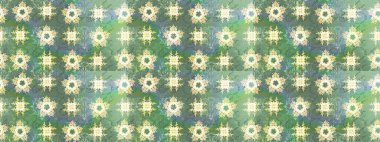 Soyut etnik raster çizim kalıbı. Kabile sanatı boho baskısı, klasik çiçek arkaplanı. Arkaplan dokusu, duvar kağıdı, yeşil renkli çiçek teması.