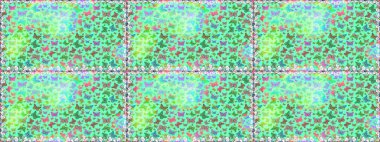 Kağıt, kumaş ve ambalaj için uygun. Raster illüstrasyonu. Kusursuz. Kart, baskı ve davetiye için basit kadınsı bir model. Mavi ve yeşil arka planda renkli kelebek koleksiyonu.