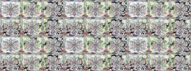 Çiçeksiz desenli arka plan, yaz çiçekleri. Tarafsız renklerde çiçekler. Renkli Bahar Temalı Kusursuz Arkaplan. Düz Çiçek Elementleri Tasarımı.