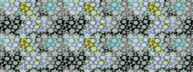 Robot resim. Raster illüstrasyonu. Küçük çiçekte sevimli çiçek deseni var..