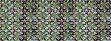 Raster illüstrasyonu. Küçük çiçekteki sevimli çiçek deseni. Güzel karalama çiçekleri olan kusursuz çiçek desenleri. Güzel kumaş deseni.