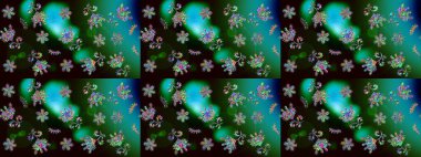 Raster Noel soyut renkli arka plan ve tatlı kar tanesi. Kar taneli Noel arkaplanı. Raster illüstrasyonu. Kış soyut arkaplanı.