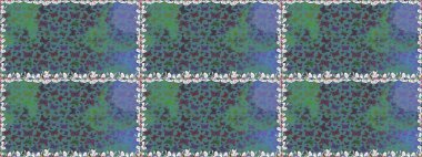 Dekoratif Raster çizimi. Elle çizilmiş kelebeklerle. Renkli romantik kelebekler arka planı. Mavi renkler üzerine soyut arkaplan.