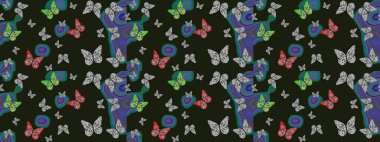 Gri arka planda el çizimi. Renk çizimi kalıbı. Mistik, semboller. Tekrarlanan karalamalar.