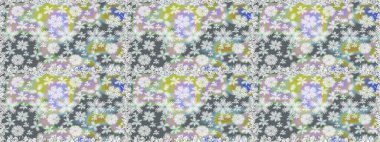 Düz Çiçek Elementleri Tasarımı. Çiçekle kusursuz desen. Renkli Bahar Temalı Kusursuz Arkaplan. Gri renkli çiçekler.