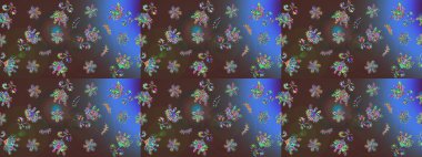 Kahverengi ve mavi renklerde izole edilmiş suluboya kar taneleri. Kışın sembolü. Raster illüstrasyon kar taneleri. Güzel dekorasyon.