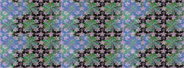 Yeşil renkli çiçekler. Çiçekli karalama şeklinde Raster çiçek deseni. Nazik, narin çiçek arkaplanı.