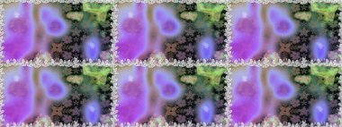 Raster çiçek izi. Çiçeksel mor, dikişsiz desen. Klasik taslak çizimi. Raster Yumuşak kumaş deseni.