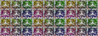 Raster illüstrasyonu. El çizimi. Çiçekli, yapraklı, çiçeksiz çiçek desenli..